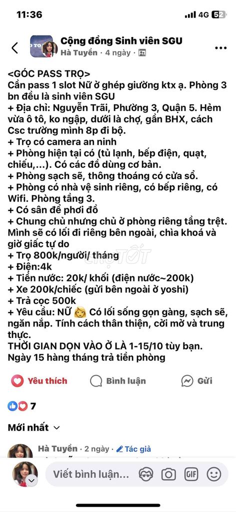 Phòng trọ hẻm chợ Bầu Sen, Quận 5 - Diện tích 30m², chỉ 800.000đ!
