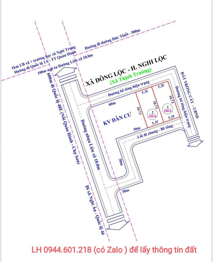 Đất Nền 3 Mặt Tiền Nghi Trường 100m² giá 700 triệu - Cơ hội vàng cho nhà đầu tư!