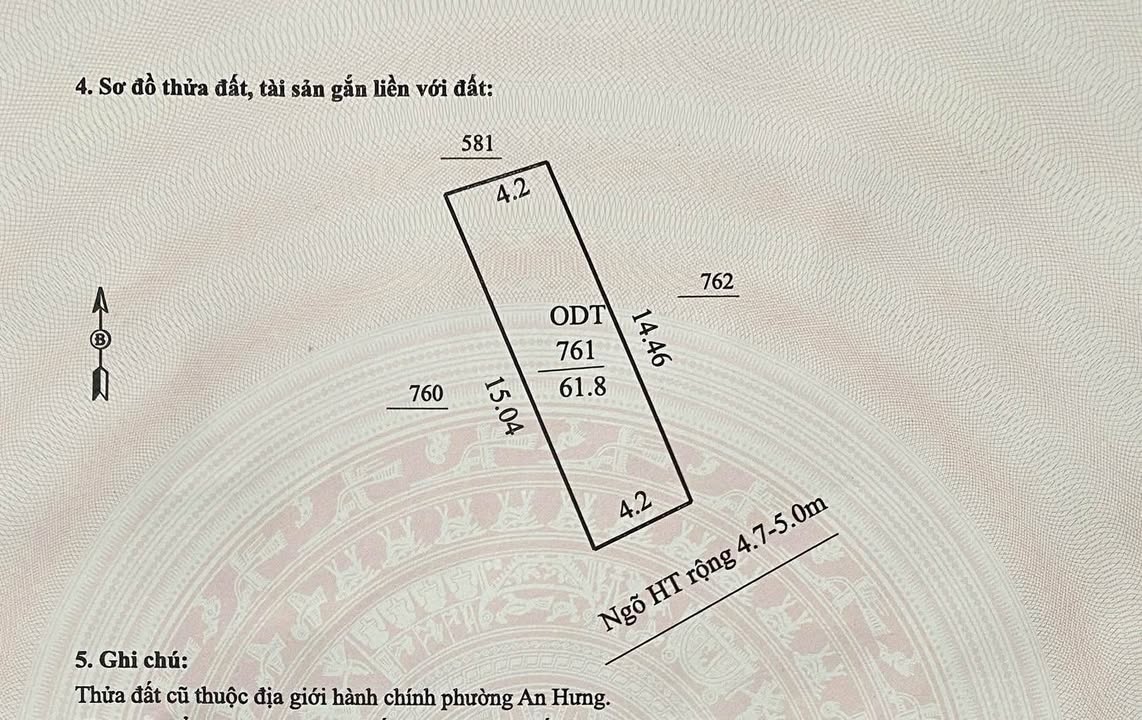Đất nền phố Quang, An Hưng 62m² giá 1.2 tỷ - Đường ô tô vào tận nơi!