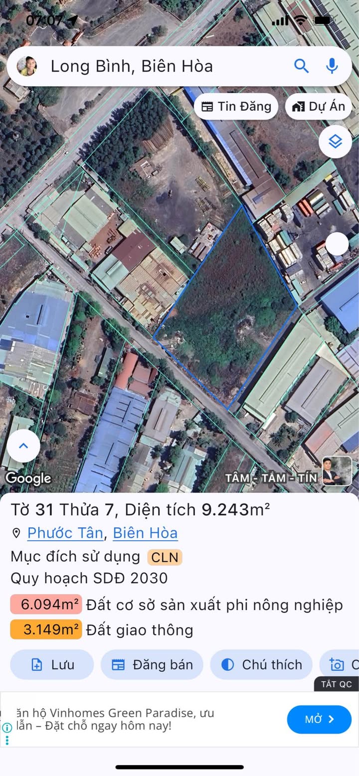 Đất Warehouse 9.243m² đường Chu Mịnh Trinh, Biên Hòa - Đầu tư sinh lời cao!