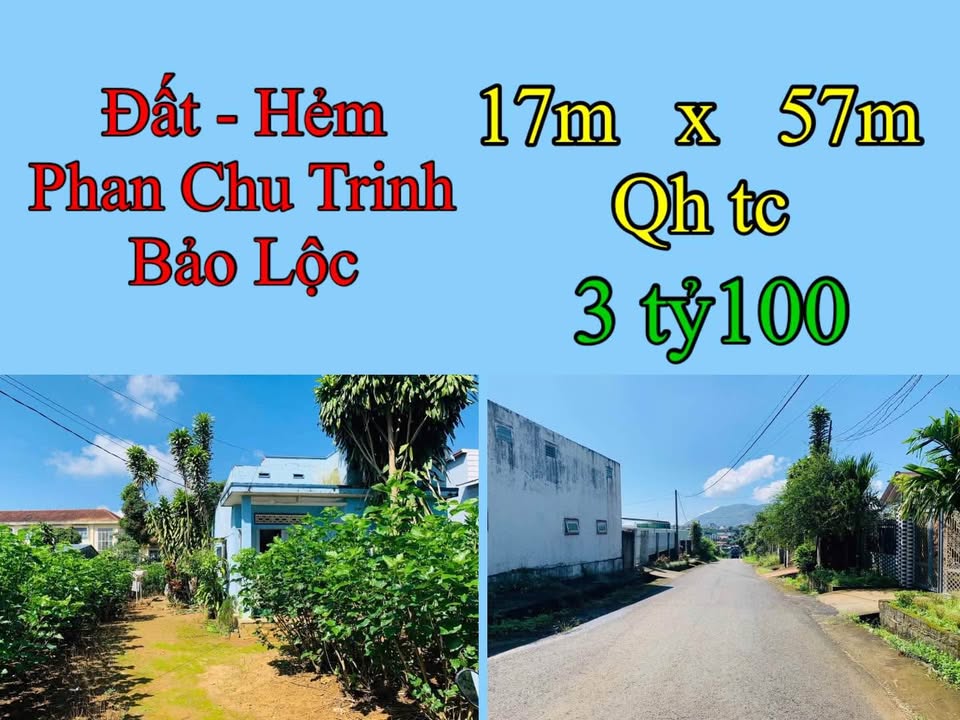 Đất thổ cư đường Phan Chu Trinh Bảo Lộc 969m² giá 3.1 tỷ - Cơ hội đầu tư tuyệt vời!