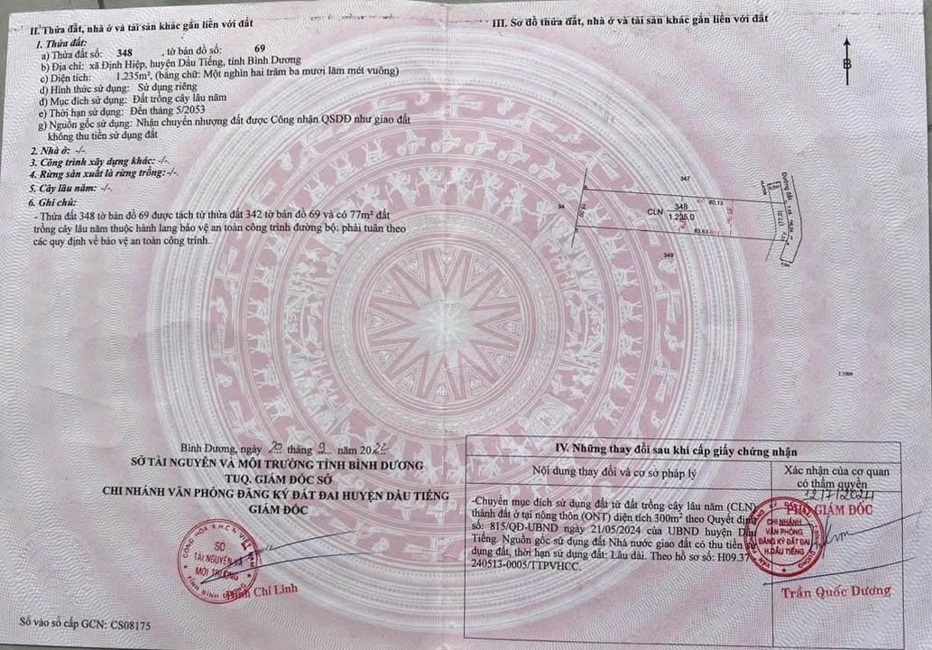 Đất thổ cư 1235m² tại Định Hiệp, Dầu Tiếng - Giá chỉ 1 tỷ đồng!