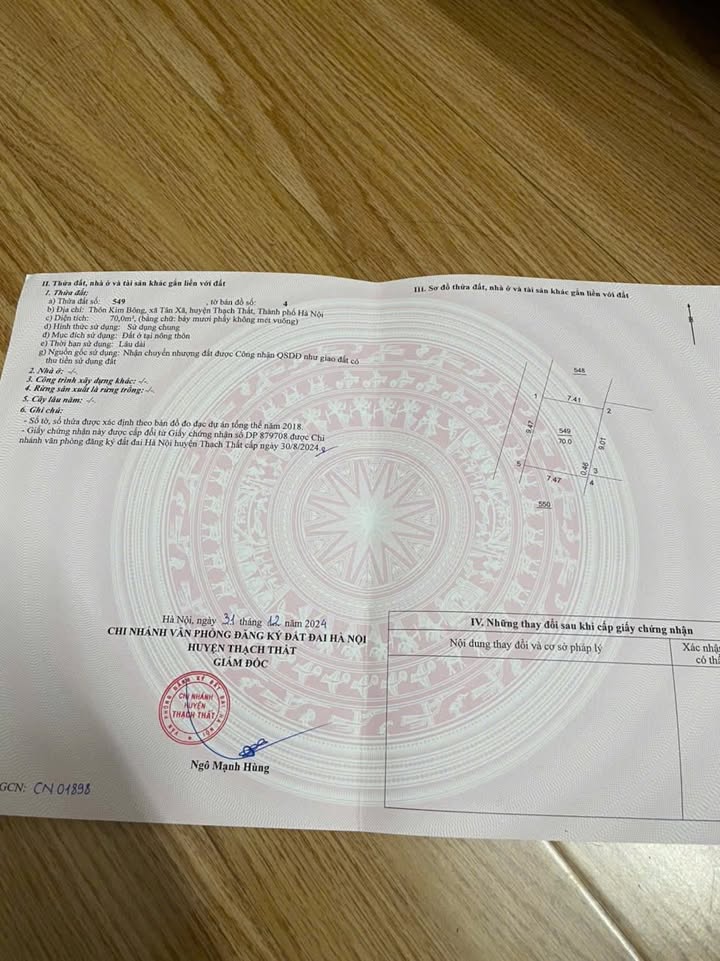 Đất nền Tân Xã Thạch Thất 70m² - Giá thỏa thuận, chính chủ bán gấp!