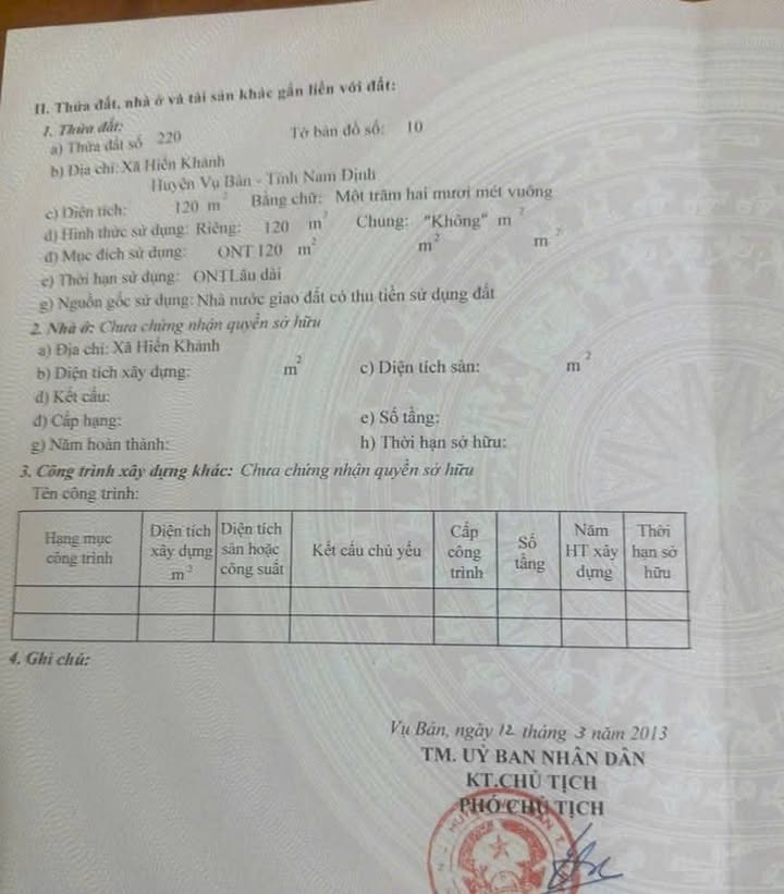 Đất mặt đường Hiển Khánh Vụ Bản 120m² giá 2 tỷ - Vị trí đắc địa cho kinh doanh!