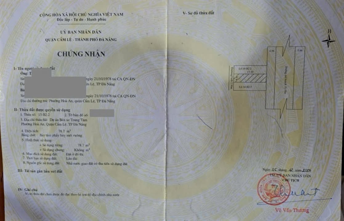 Đất mặt tiền Lê Thạch, Hòa An, Cẩm Lệ 78.7m² giá 5 tỷ - Cơ hội đầu tư hiếm có!