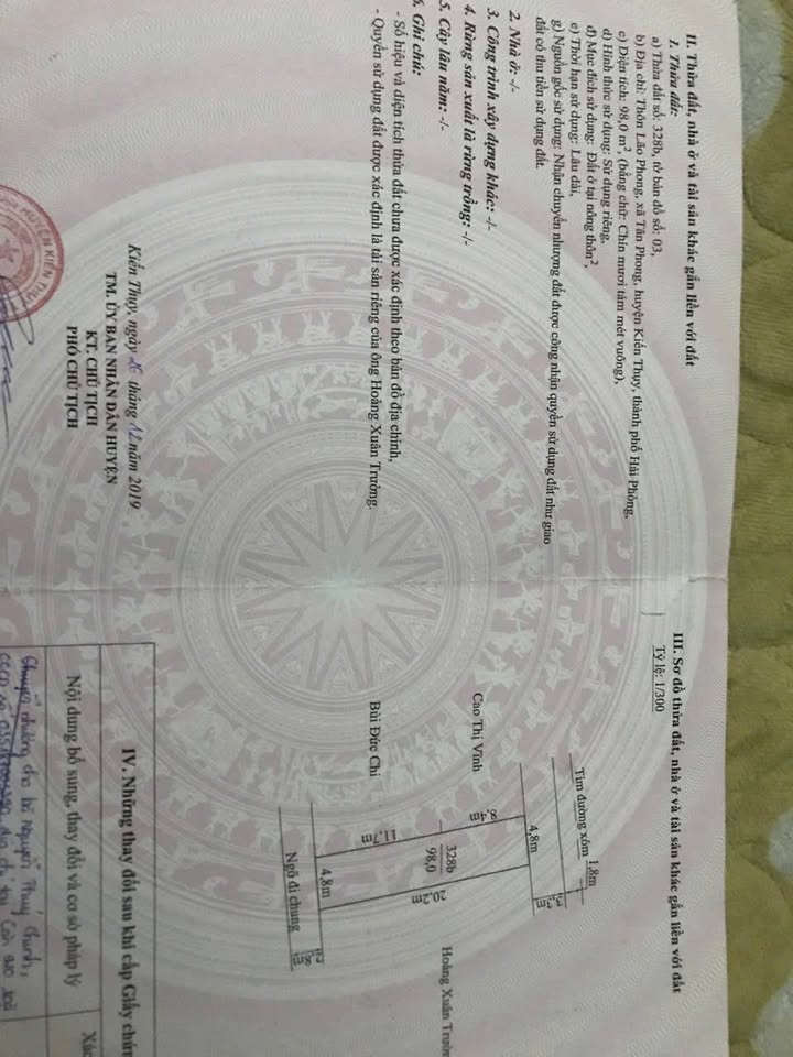 Đất nền Tân Phong, Kiến Thụy, Hải Phòng 98m² giá chỉ 1.6 tỷ - Đầu tư sinh lời!