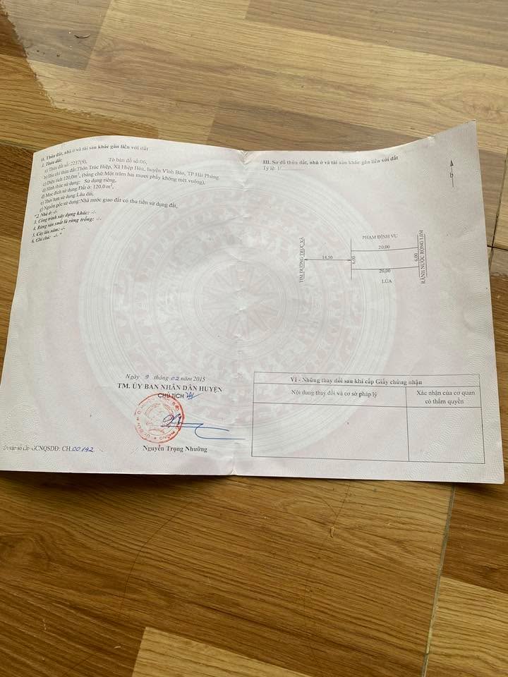 Đất nền Hiệp Hòa, Vĩnh Bảo 120m² giá 2 tỷ - Cơ hội đầu tư hấp dẫn!