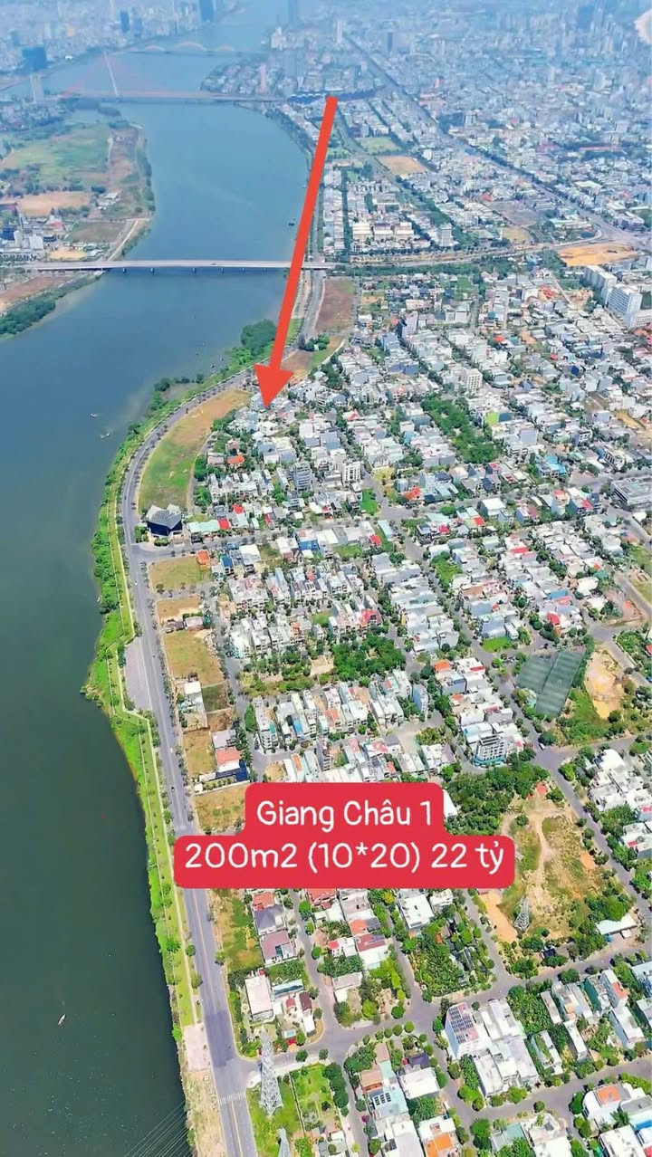 Đất nền Giang Châu 1, Đà Nẵng 200m² giá 22 tỷ - Vị trí vàng sát sông Hàn!