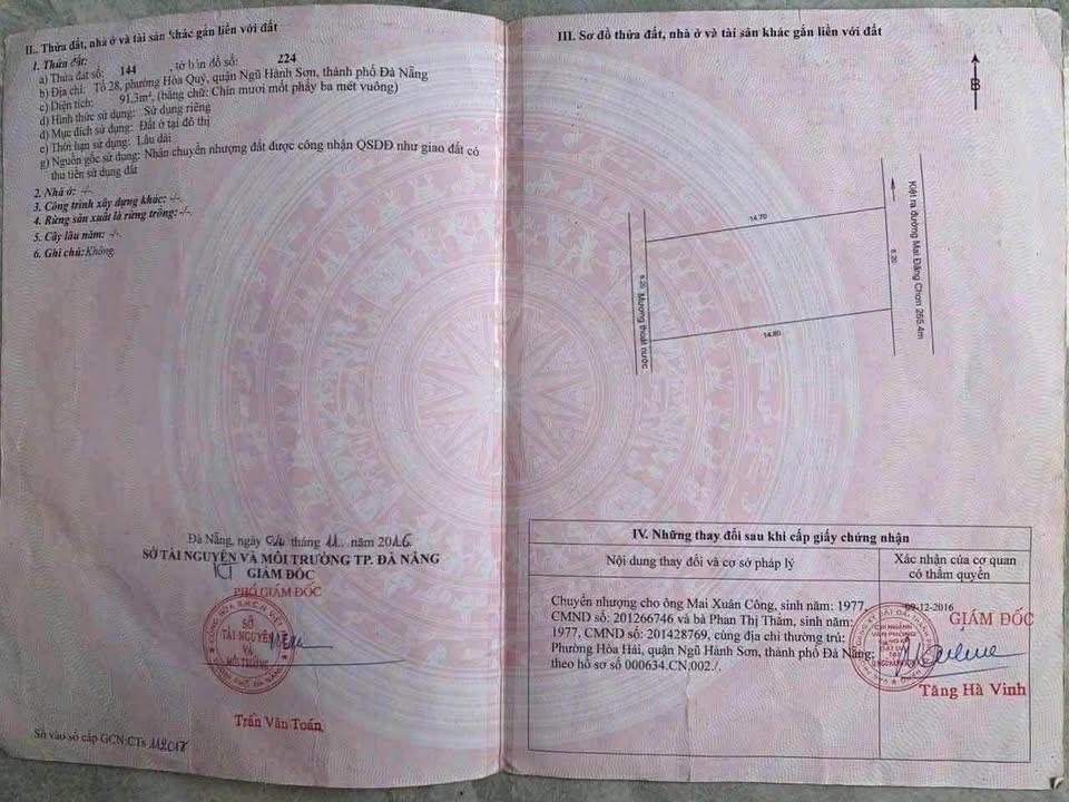Bán đất kiệt Mai Đăng Chơn Đà Nẵng 91m² giá 2.2 tỷ - Đầu tư sinh lời ngay!