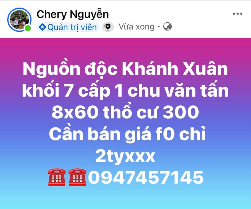 Đất thổ cư 480m² phường Khánh Xuân - Giá tốt hiếm có chỉ 2 tỷ!