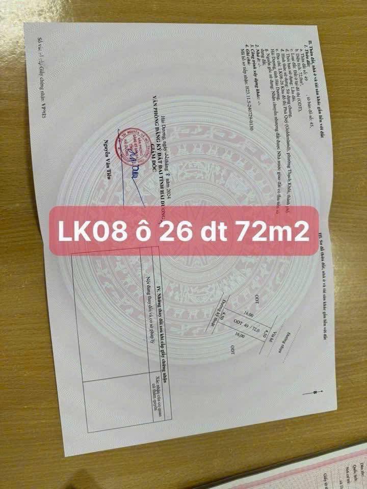 Đất nền Thạch Khôi, Gia Lộc 72m² - Cơ hội đầu tư tuyệt vời!