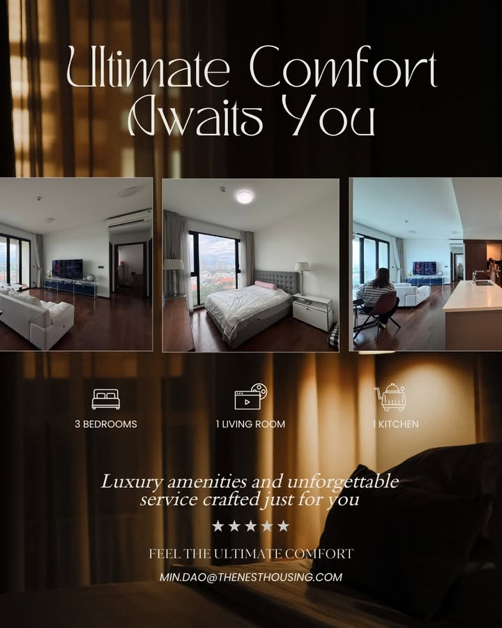 Căn hộ D’Edge Thảo Điền 3 phòng ngủ 30 triệu - View thành phố tuyệt đẹp!