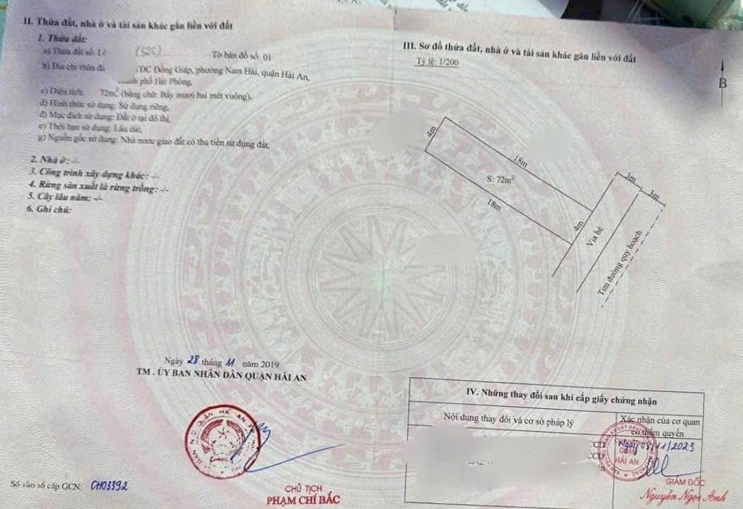 Đất nền TĐC Đồng Giáp, Nam Hải 72m² giá 5.184 tỷ - Sổ đỏ chính chủ!