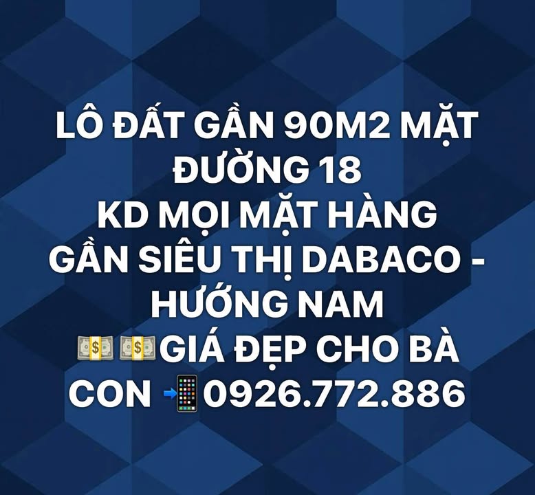 Lô đất mặt đường 18 Từ Sơn 90m² - Kinh doanh sầm uất, giá thương lượng!