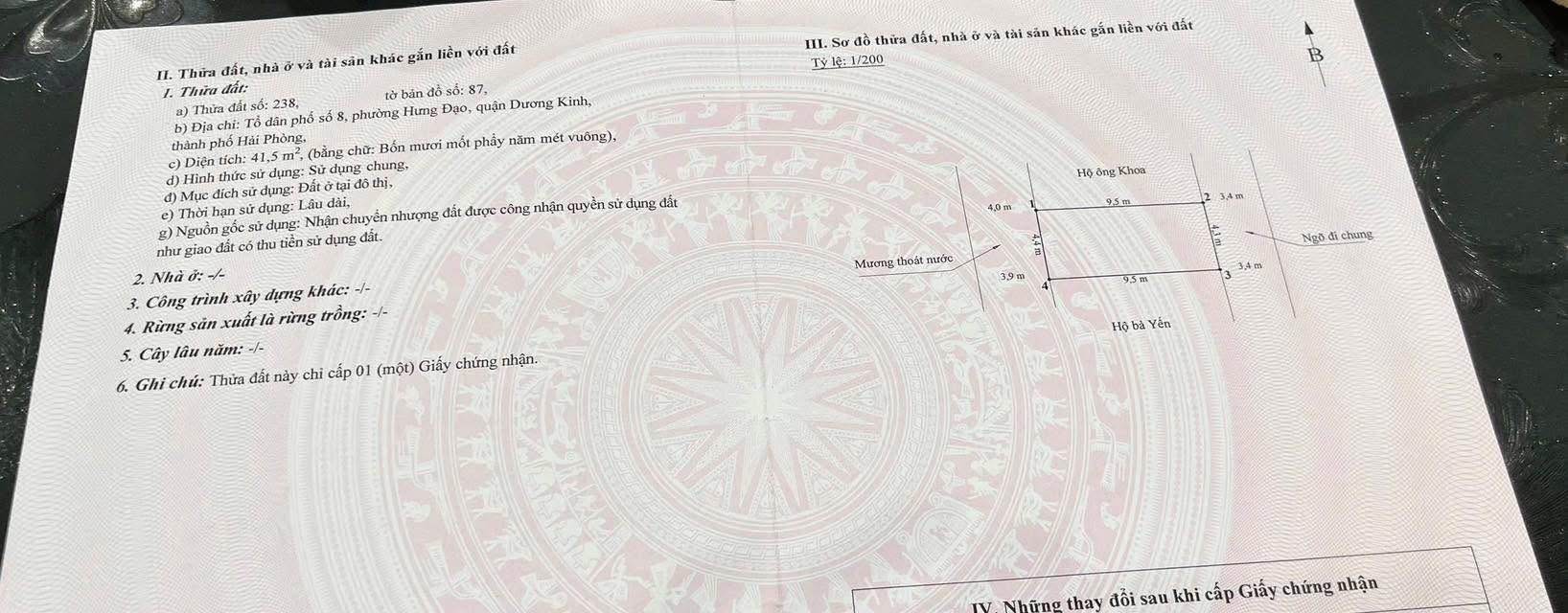 Đất Hưng Đạo, Dương Kinh 41.5m² giá 1.2 tỷ - Đầu tư sinh lời ngay!