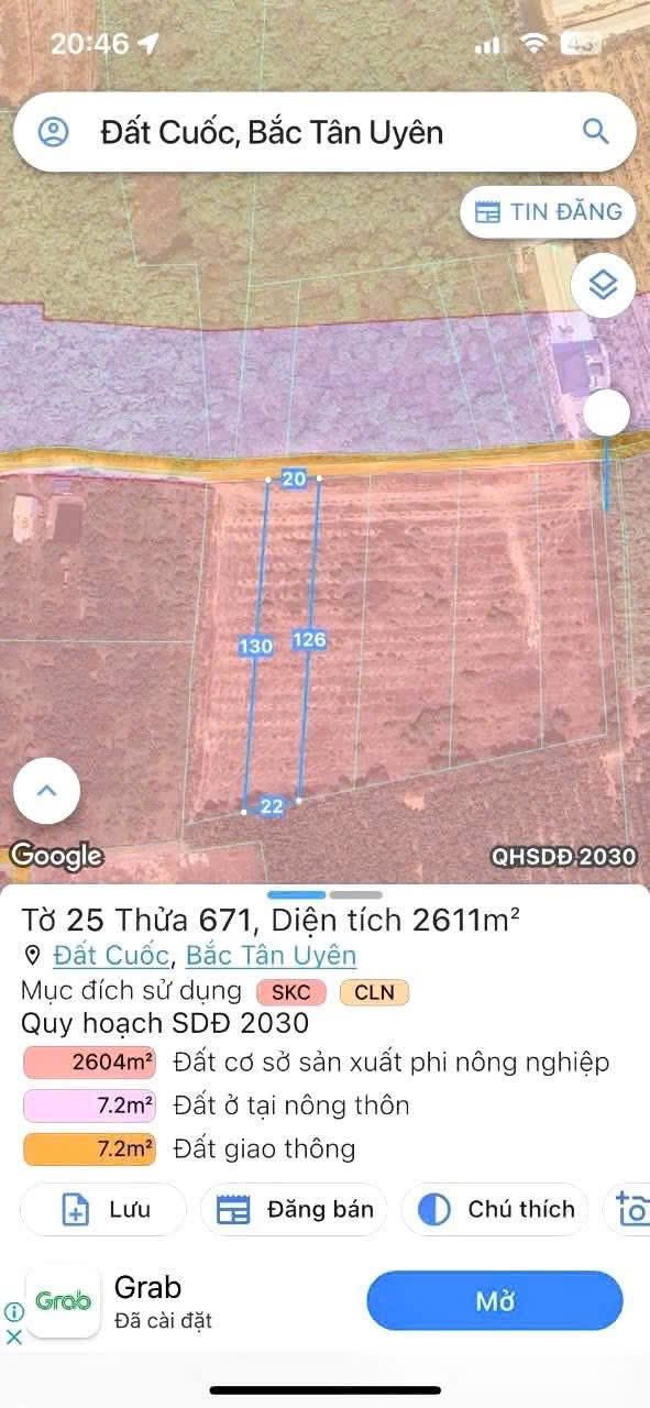 Đất nền SKC 2600m² xã Đất Cuốc, Bắc Tân Uyên, giá 1 tỷ - Đường xe container thuận tiện!