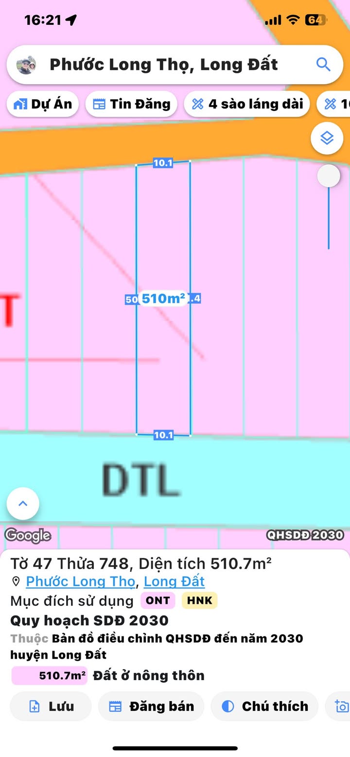 Đất nền 510m² tại Ấp Phước Trung, Đất Đỏ - Giá chỉ 1 tỷ!