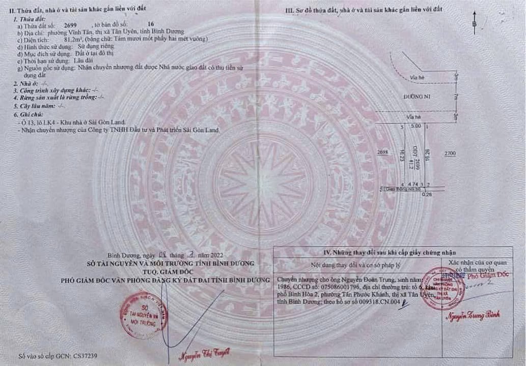 Đất Vĩnh Tân, Tân Uyên 80m² giá 1.4 tỷ - Cơ hội đầu tư hấp dẫn!