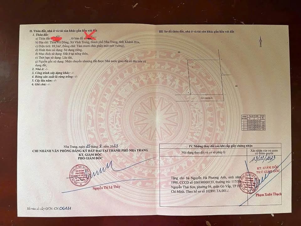 Nhà bán thôn Võ Dõng, xã Vĩnh Trung 89m² giá 1.7 tỷ - Sổ hồng chính chủ!