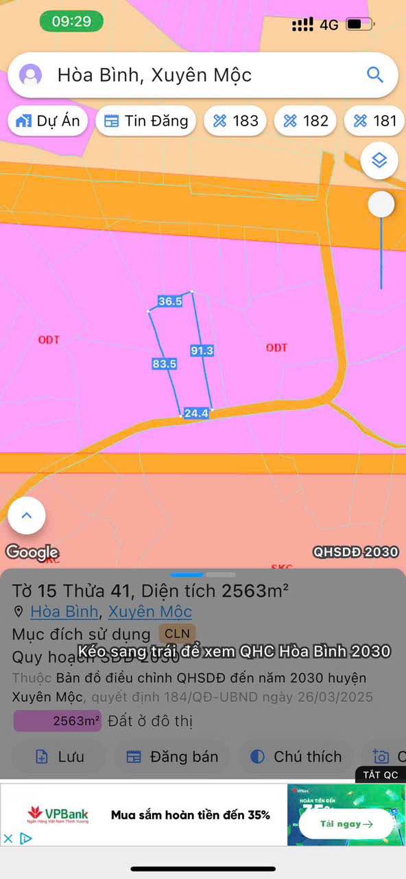 Đất nền Hòa Hội, Xuyên Mộc 2500m² giá 2.8 tỷ - Sổ đỏ chính chủ!