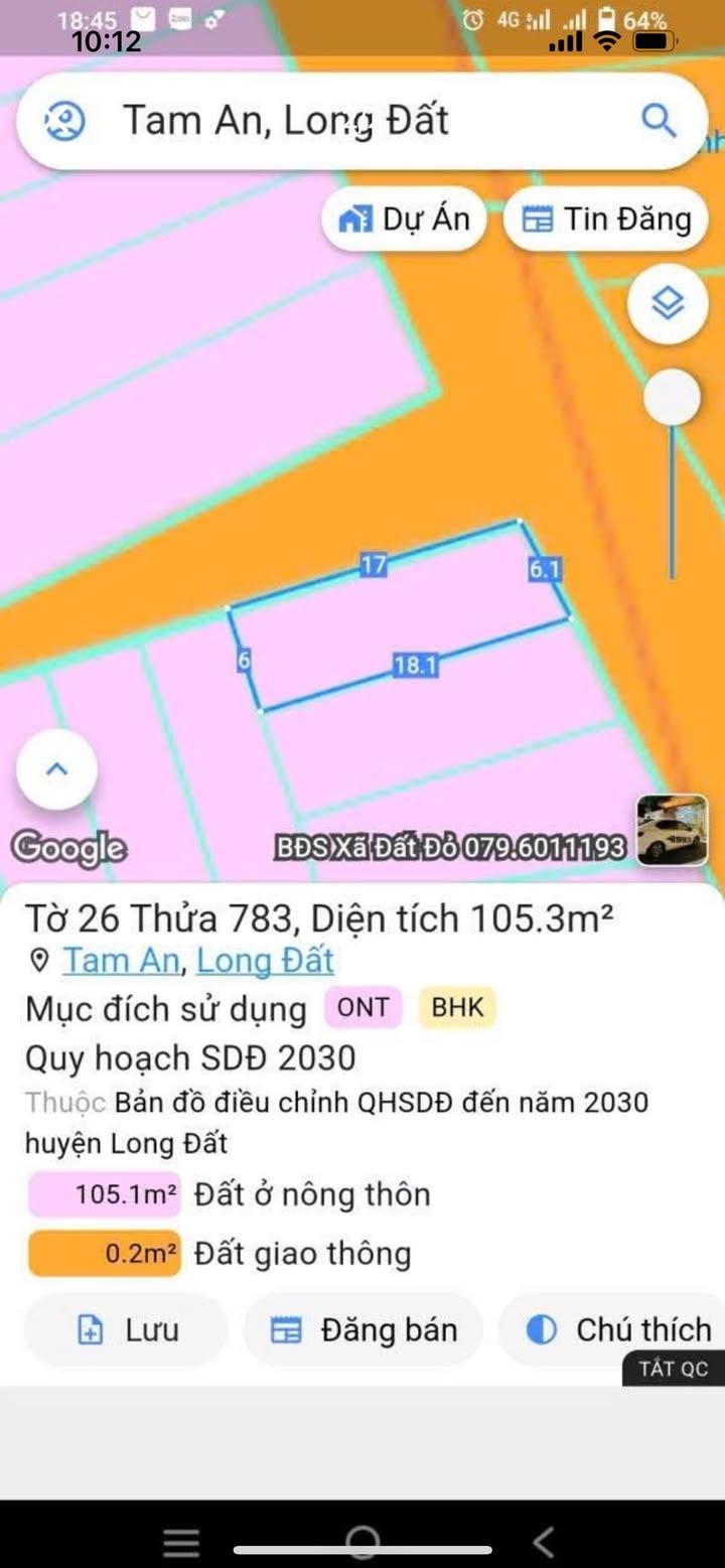 Đất nền Tam Phước Long Điền 108m² giá 1.45 tỷ - Lô góc 2 mặt tiền siêu đẹp!