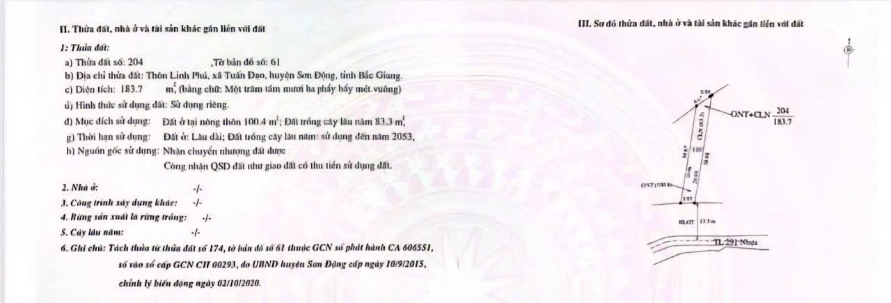 Đất thổ cư 100.4m² tại Thôn Linh Phú, Bắc Giang - Giá thỏa thuận hấp dẫn!