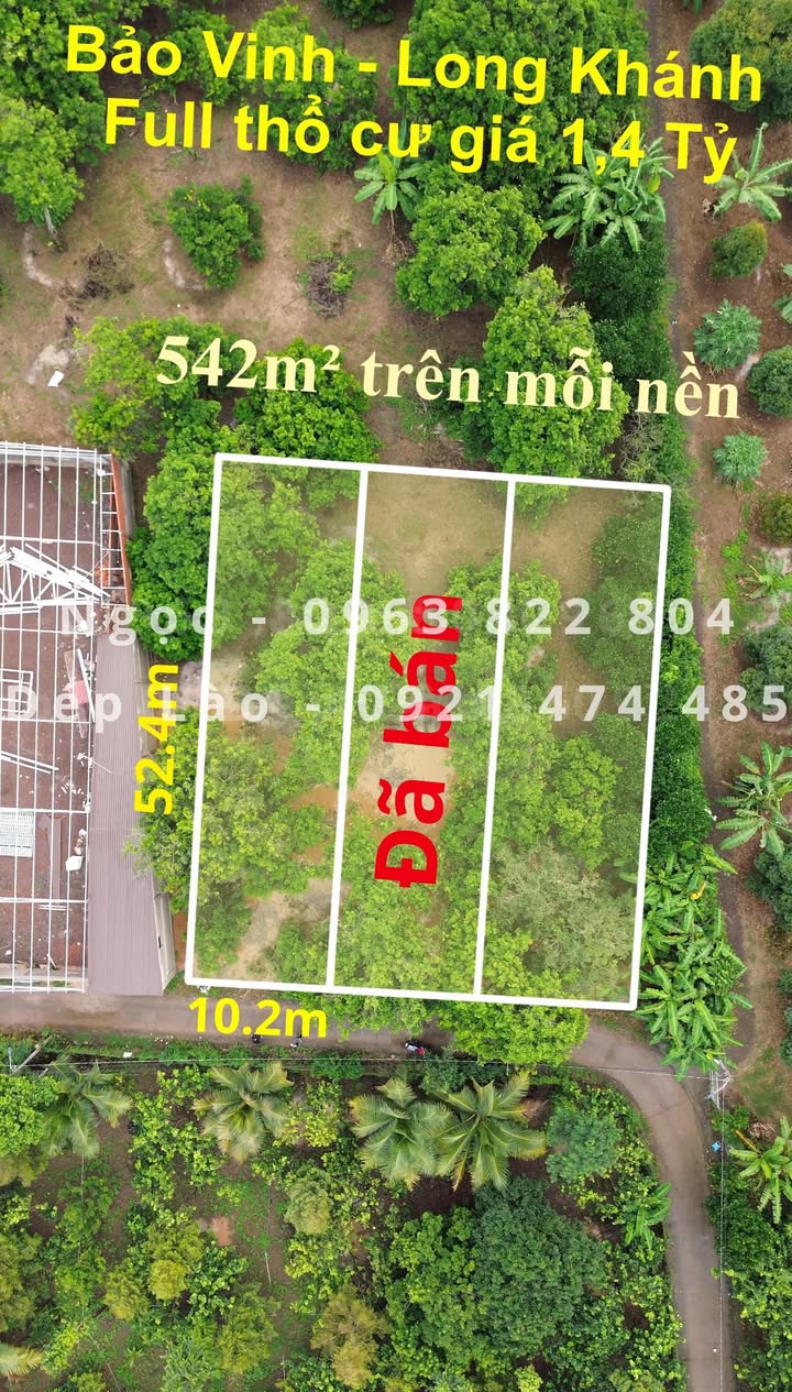 Đất nền Bảo Vinh Long Khánh 520m² giá 1.4 tỷ - Cơ hội đầu tư sinh lời!
