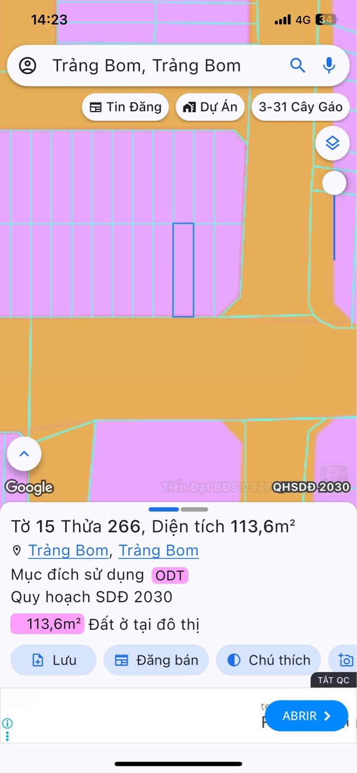 Mặt tiền kinh doanh Đường Hùng Vương Trảng Bom 115m² - Giá tốt, cơ hội đầu tư không nên bỏ lỡ!