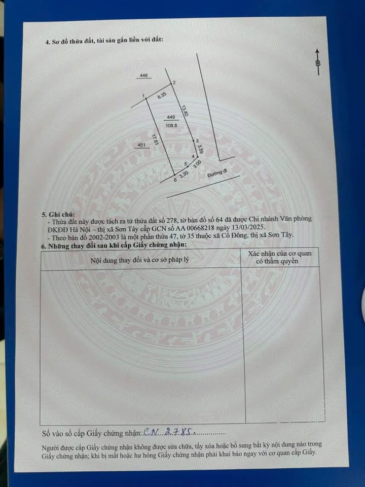 Đất nền 2 mặt tiền Cổ Đông, Sơn Tây 206m² chỉ 2 tỷ - Đầu tư sinh lời ngay!