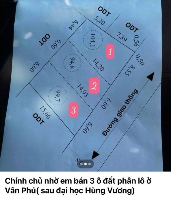 Đất nền Vân Phú, Việt Trì - 3 ô đất thổ cư giá từ 1,98 tỷ - Cơ hội đầu tư tuyệt vời!