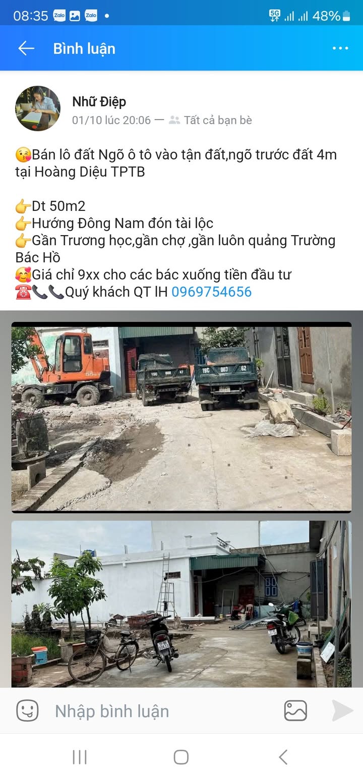 Đất nền Hoàng Diệu - 50m² giá 900 triệu - Ô tô vào tận nơi!