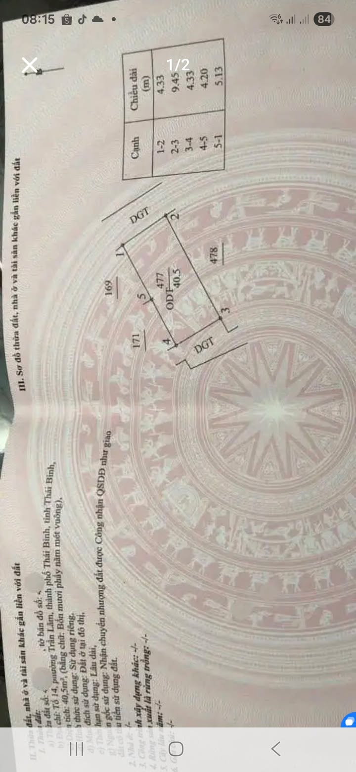 Đất Trần Lãm 41m² giá 1.45 tỷ - Cơ hội đầu tư vàng gần bệnh viện!