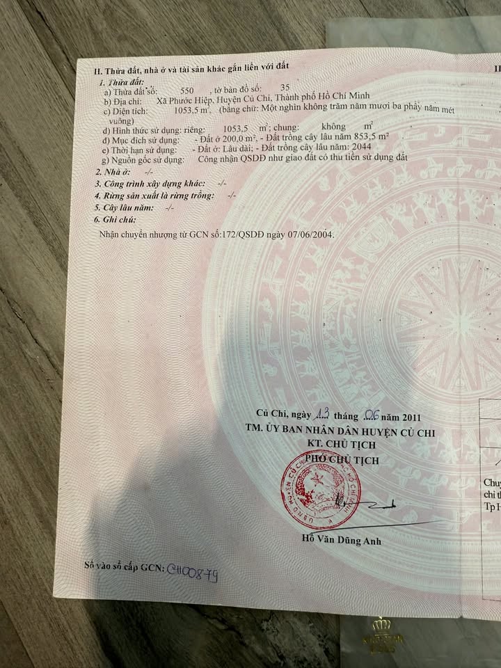 Đất thổ cư Phước Hiệp Củ Chi 1053m² giá chỉ 4.2 tỷ - Cơ hội đầu tư hấp dẫn!