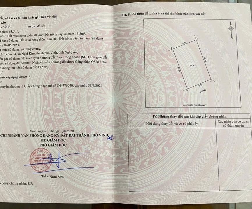 Đất đẹp hiếm có tại xóm 34 Nghi Kim, 63m² giá chỉ 1.5 tỷ - Sổ đỏ chính chủ!