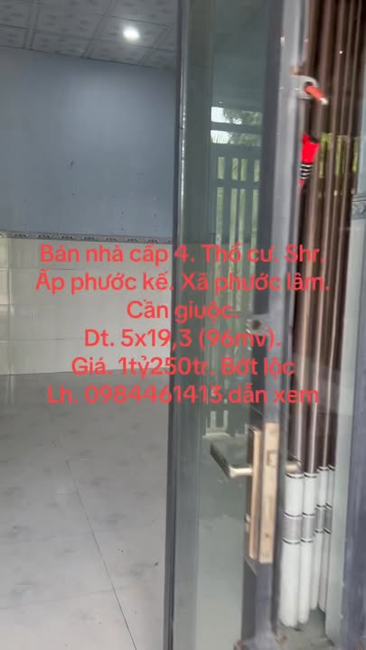 Nhà cấp 4 96m² tại ấp Phước Kế, Long An - Giá 1.25 tỷ, sổ đỏ chính chủ!