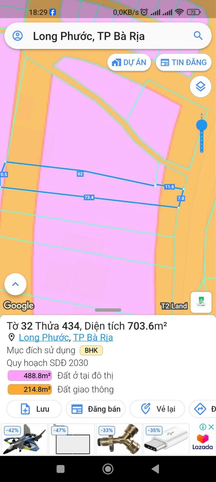 Đất mặt tiền đường HL8, phường Tam Phước, 1409m² - Tiềm năng đầu tư vượt trội!