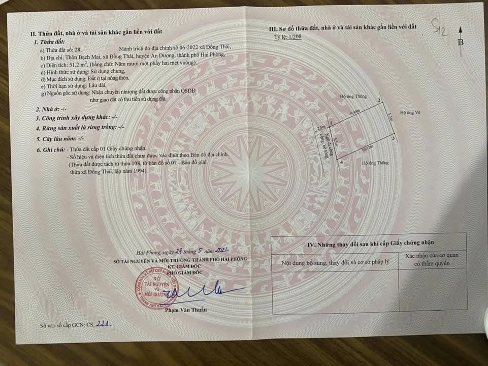 Đất nền Bạch Mai, Đồng Thái, An Dương 51.2m² giá chỉ 1.4 tỷ - Đầu tư sinh lời ngay!