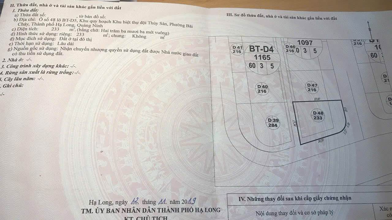 Đất nền lô góc Biệt thự Đồi Thủy Sản Bãi Cháy 233m² giá 5 tỷ - View hồ Vịnh Hạ Long tuyệt đẹp!