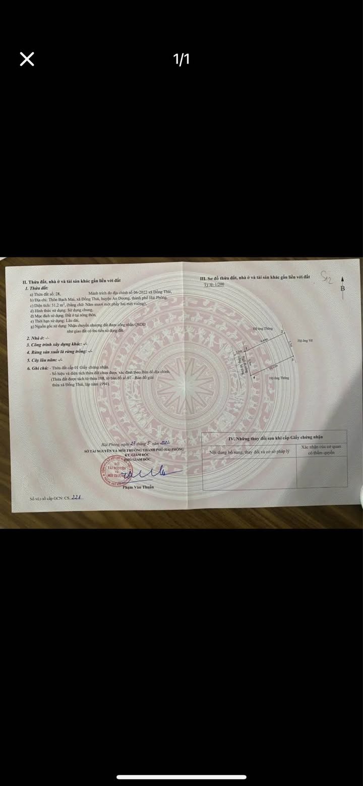 Đất Bạch Mai, An Dương 51m² giá 1.4 tỷ - Cơ hội đầu tư hấp dẫn!