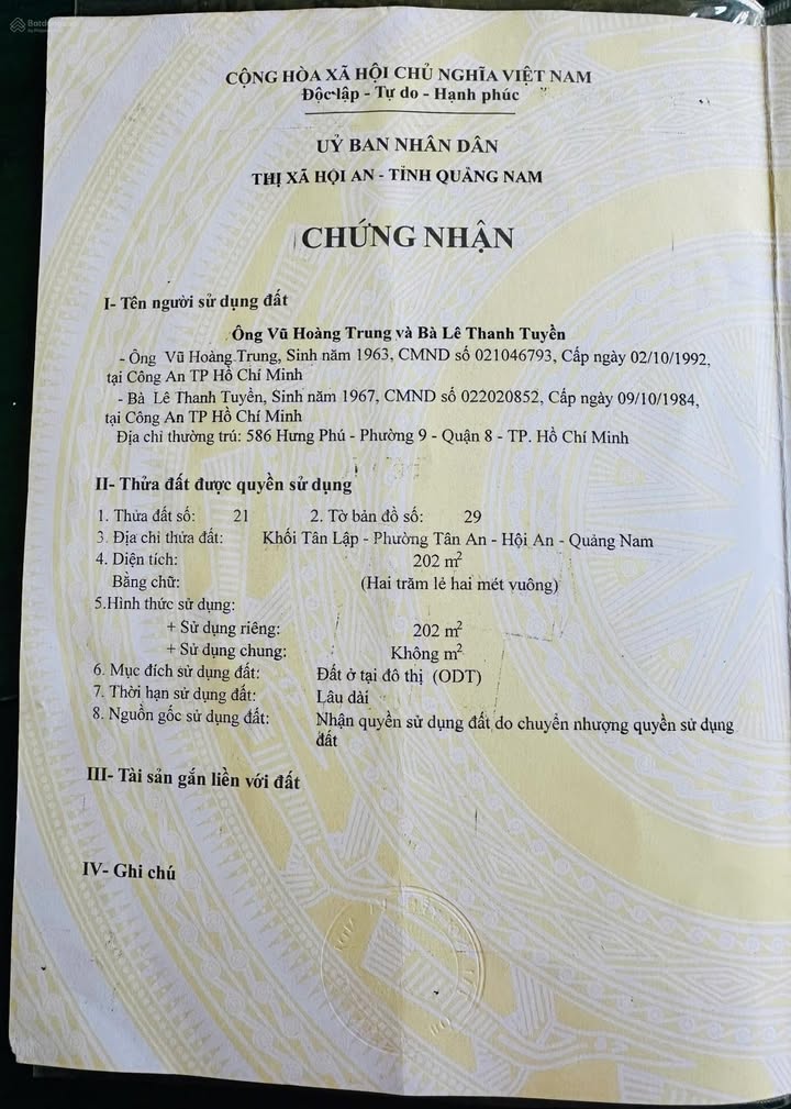 Đất ODT chính chủ 202m² mặt tiền 40 Lê Văn Hiến - Tiềm năng sinh lời cao!