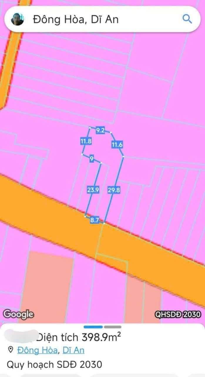 Đất mặt tiền Nguyễn Hữu Cảnh, Đông Hòa, Dĩ An 400m² giá chỉ 16 tỷ - Cơ hội đầu tư tuyệt vời!