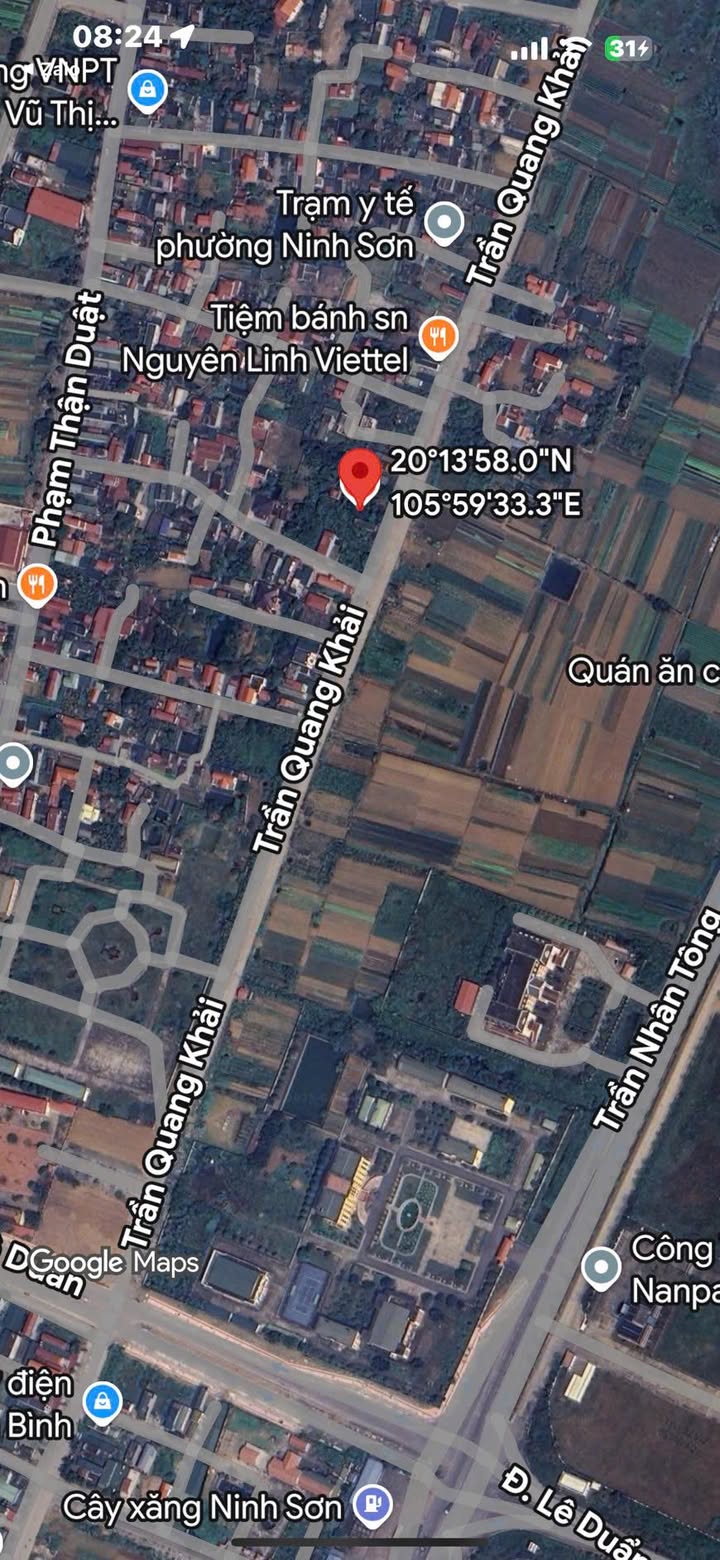 Bán đất mặt đường Trần Quang Khải, Ninh Sơn, Hoa Lư 63.5m² giá 3 tỷ - Đầu tư sinh lời tiềm năng!