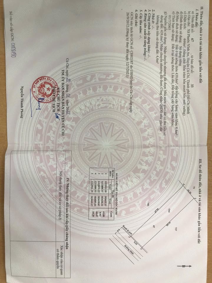 Đất thổ cư Củ Chi 444m² giá chỉ 6.5 tỷ - Sổ đỏ chính chủ!