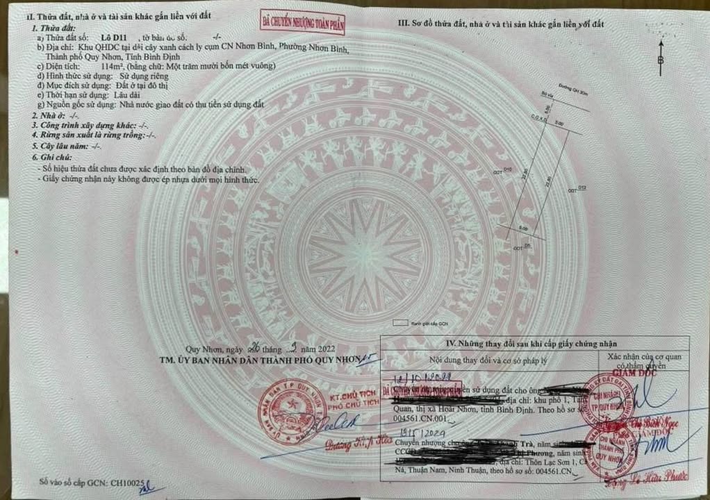 Đất mặt tiền Nguyễn Mân, Nhơn Bình, Quy Nhơn 114m² giá 4.6 tỷ - Đầu tư sinh lời ngay!