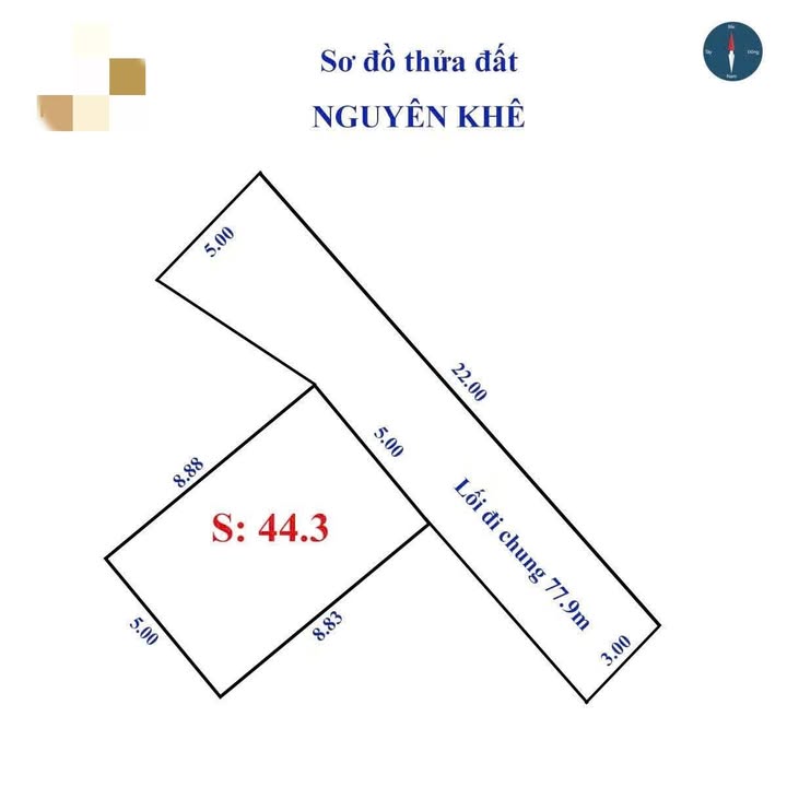 Đất nền chính chủ tại Đông Anh 44m² giá 3 tỷ - Cơ hội đầu tư tuyệt vời!