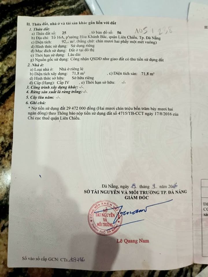 Bán đất Đà Nẵng 93m² giá chỉ 2.15 tỷ - Ô tô vào tận nơi!