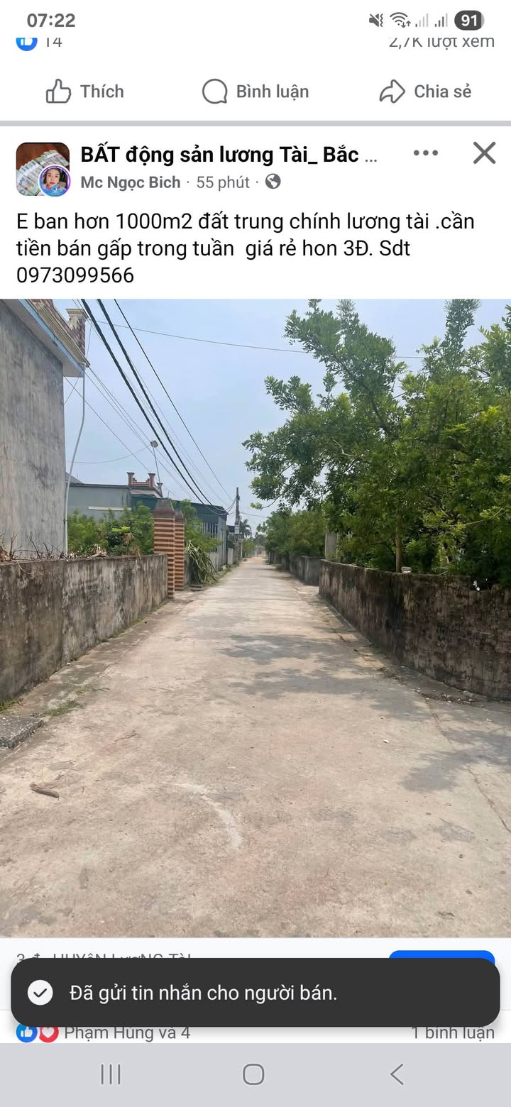 Đất thổ cư 400m² tại Thiên Lộc, Can Lộc - Giá chỉ từ 10 triệu/m²!