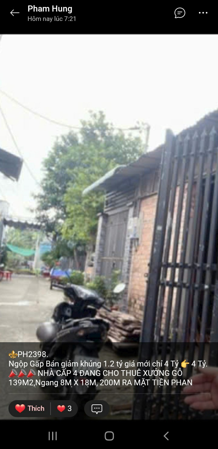 Nhà cấp 4 Hóc Môn 139m² giá chỉ 4 tỷ - Cơ hội đầu tư tuyệt vời!