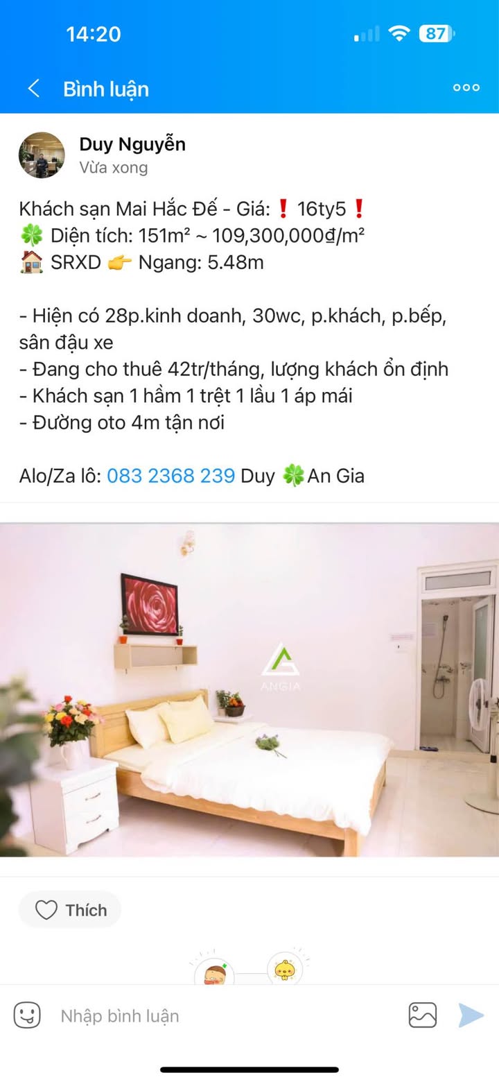 Khách sạn Đà Lạt 151m² giá 16.5 tỷ - Đầu tư sinh lời ngay!