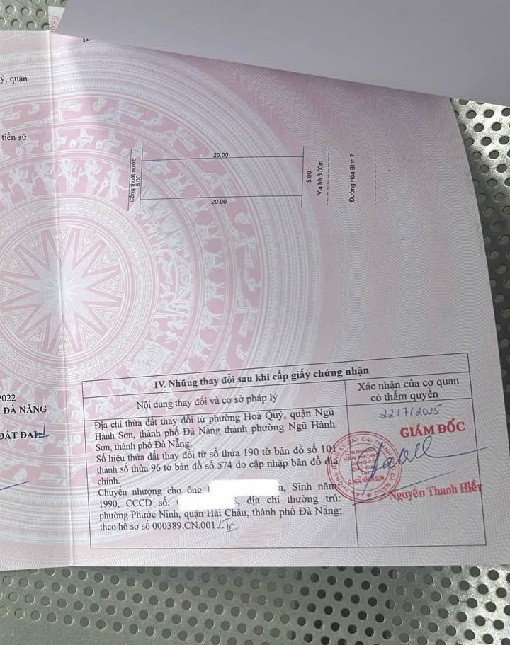 Đất nền đường Hòa Bình 7, Hòa Quý, Đà Nẵng 100m² giá 4 tỷ - Lô đất sạch đẹp, sẵn sàng giao dịch!